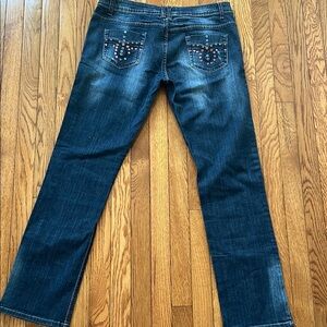 Vintage Liuce's Jeans Y2k Rhinestone McBling straight Leg Jeans Denim Distressed